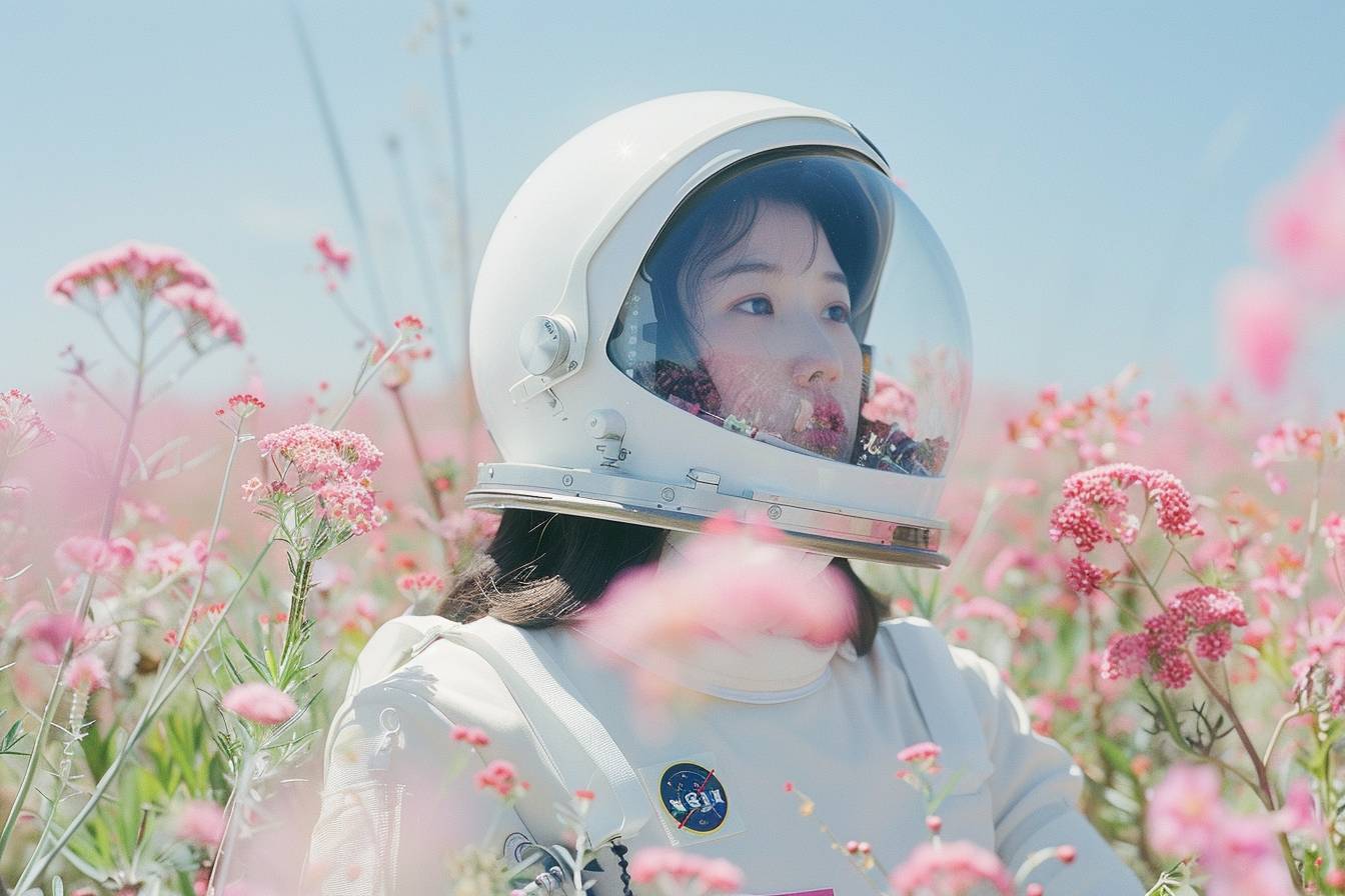川内凛子の女性宇宙パイロットの写真の肖像