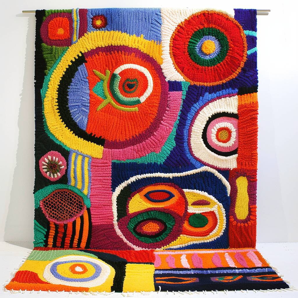 Embroidered carpet by Yinka Ilori