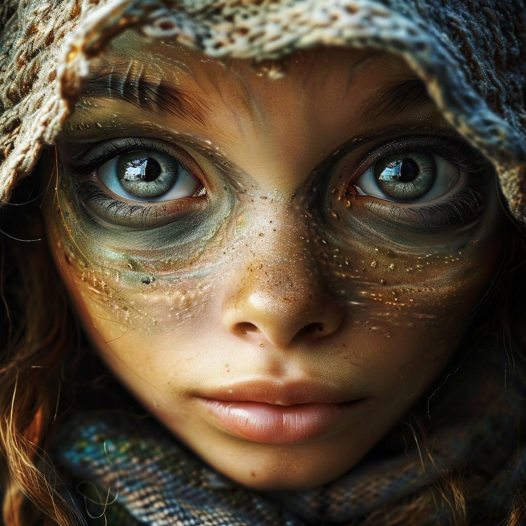 Romantic portrait of young alien girl