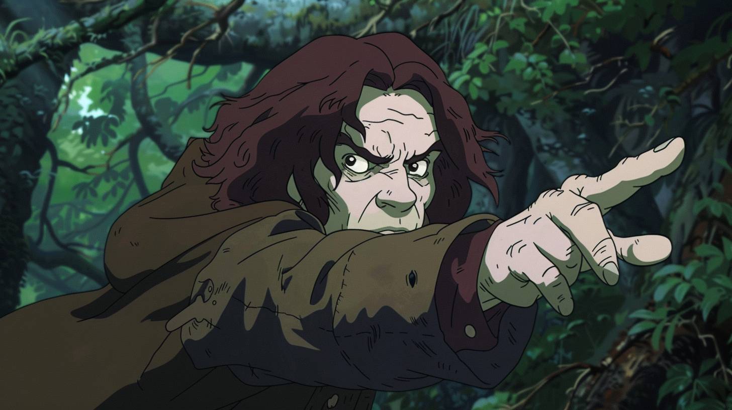 Ozzy Osbourne as a hobbit character in sakuga animation cel