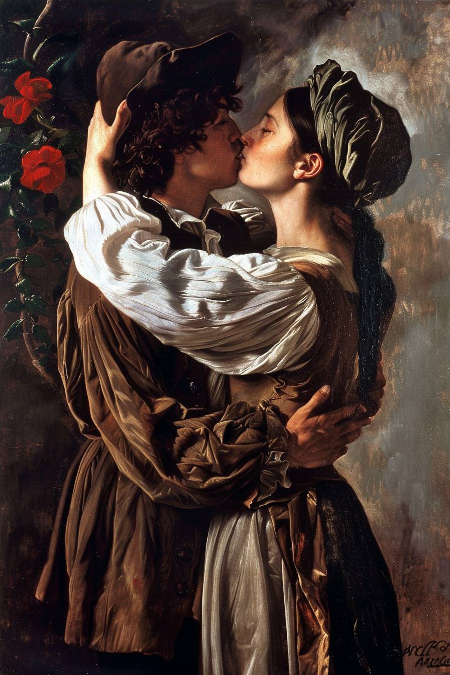 Secret Lovers Kiss by Caravaggio