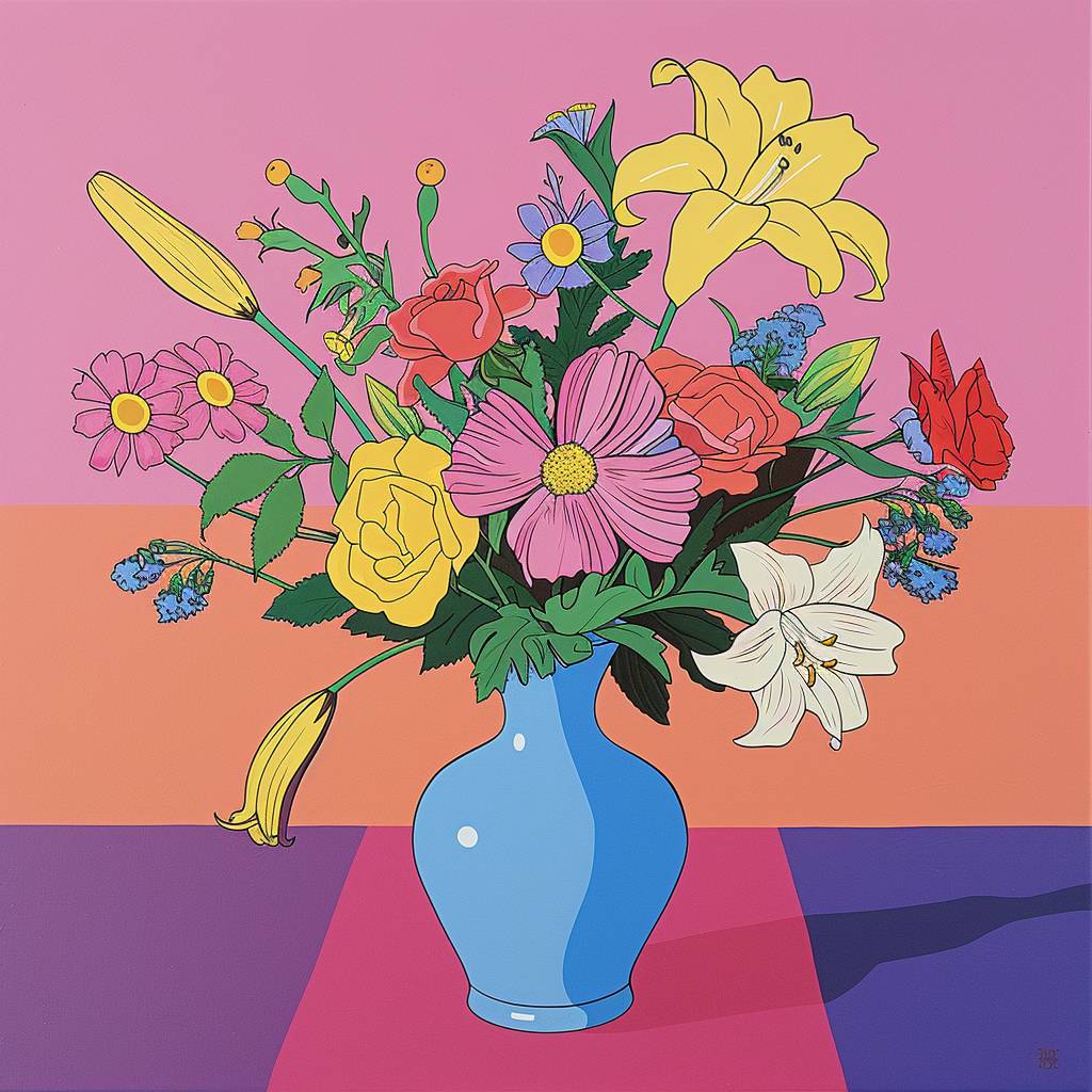 Floral still life by Michael Craig-Martin