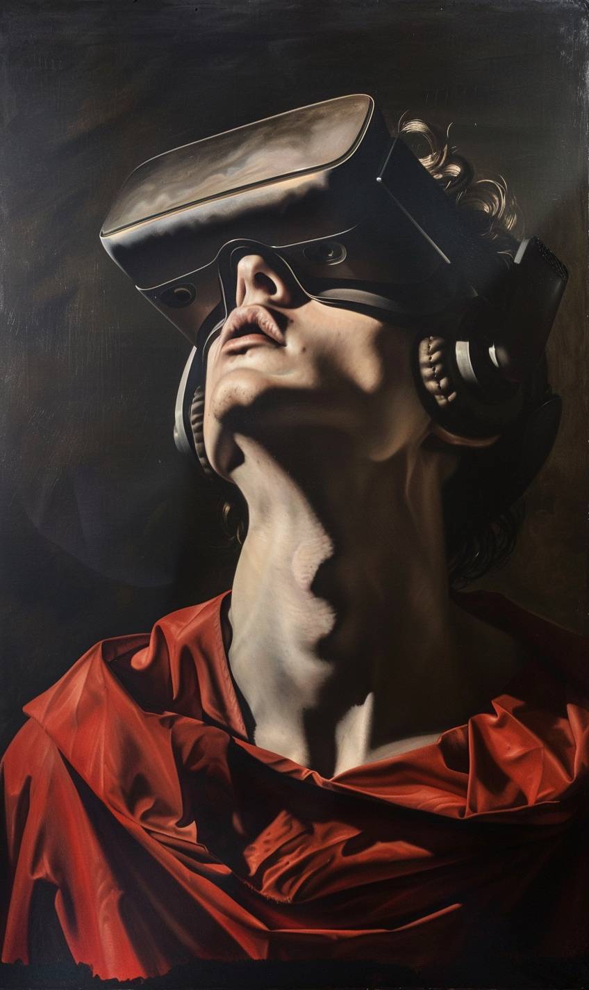 Caravaggio's painting depicting VR headset