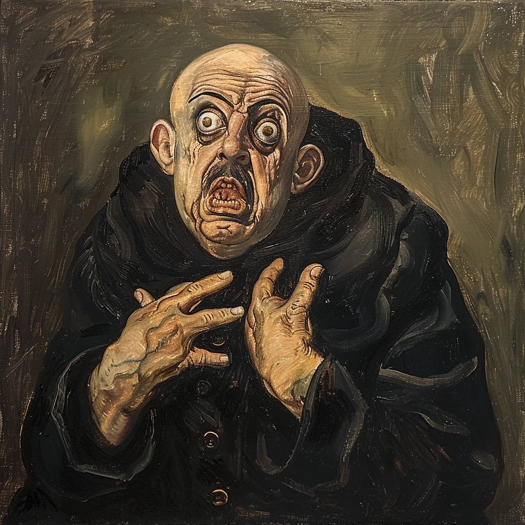 Painting by El Greco depicting Uncle Fester from Addams Family