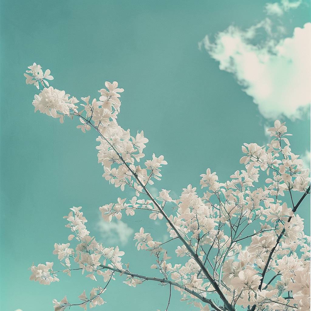 Bright spring sky in duotone colors
