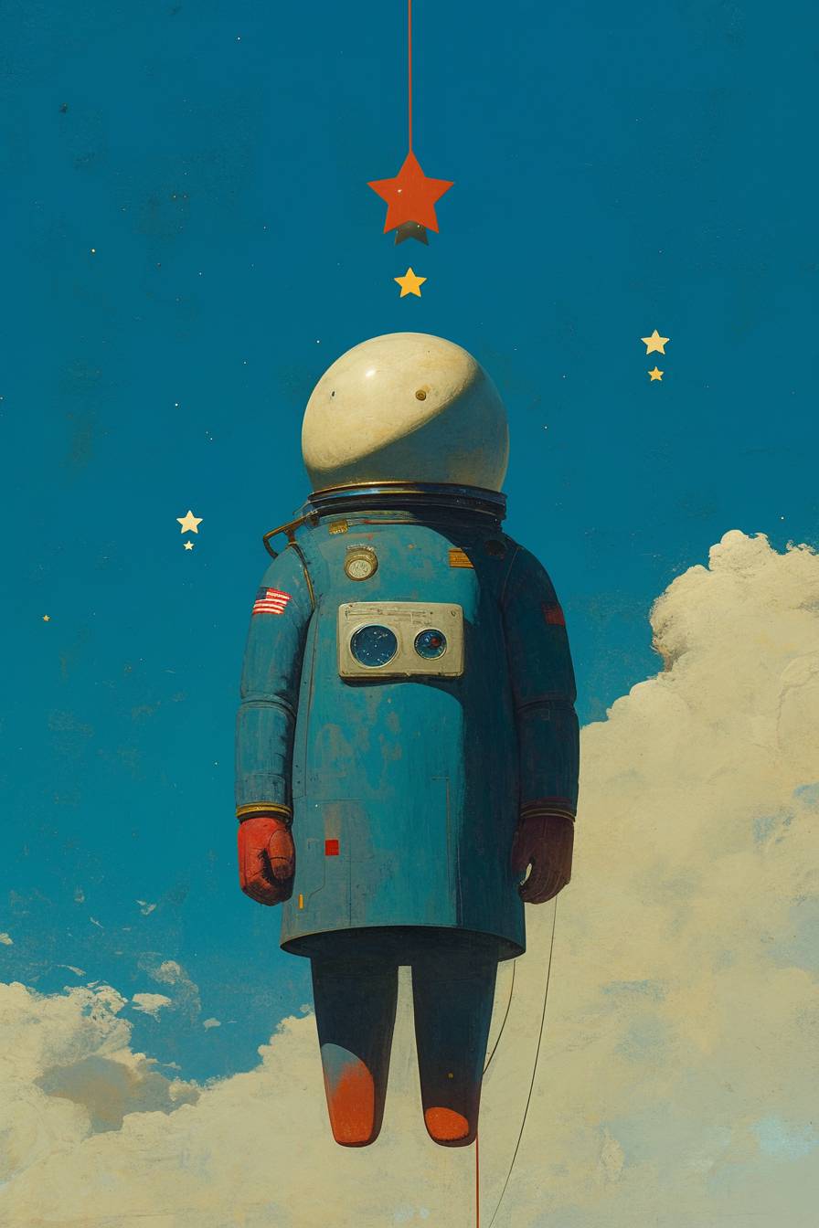 Futuristic space explorer depicted by Liu Ye