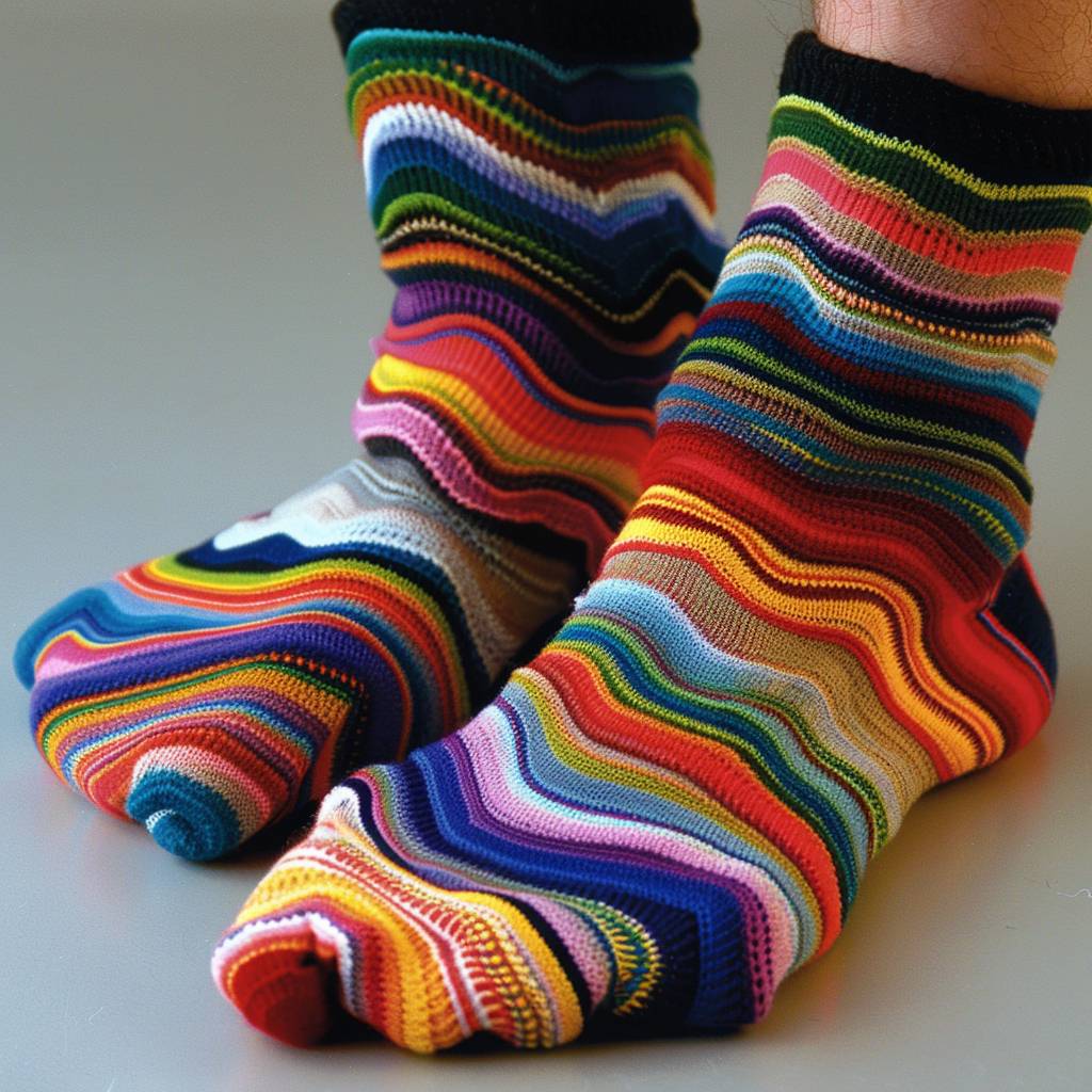 Knitted socks designed by Holton Rower