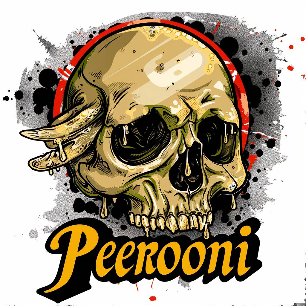 Design a logo for a football team called 'Tibie e Peroni', the logo should include Peroni beer and a tibia bone.