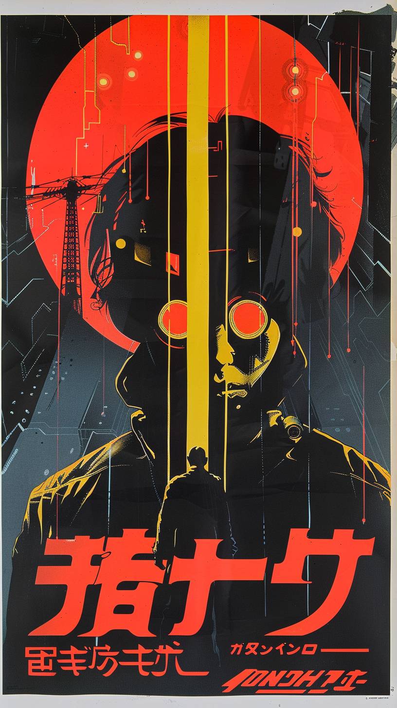 Movie poster for 'Metropolis' by Shigeo Fukuda from the 1970s