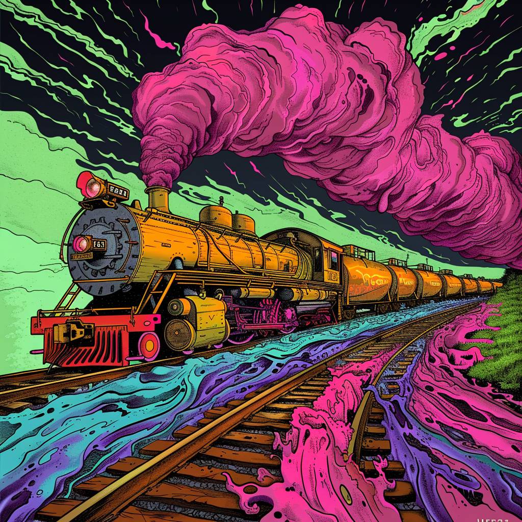 freight train colored by Revok