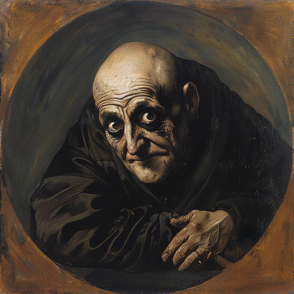 Painting by El Greco depicting Uncle Fester from Addams Family