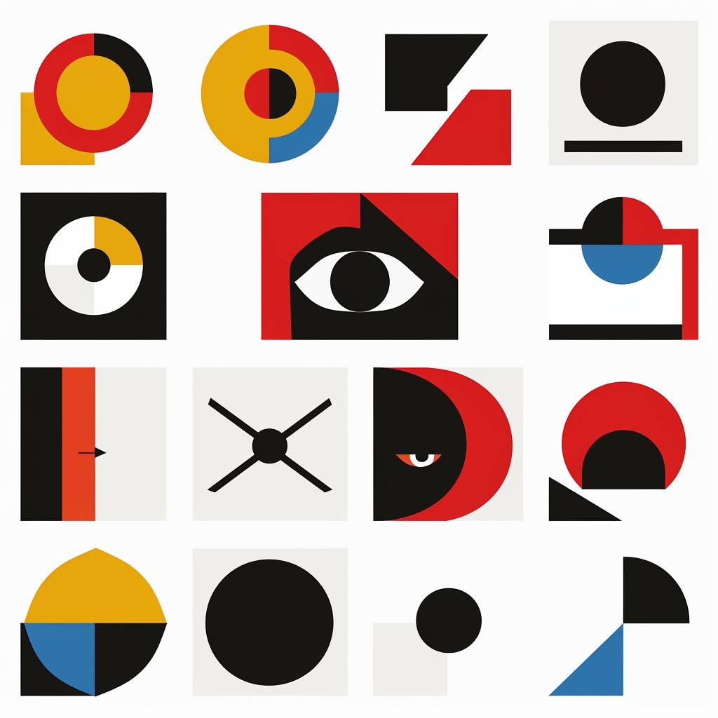 Massimo Vignelli's design of vector icons set for marketing agency--v 6.0