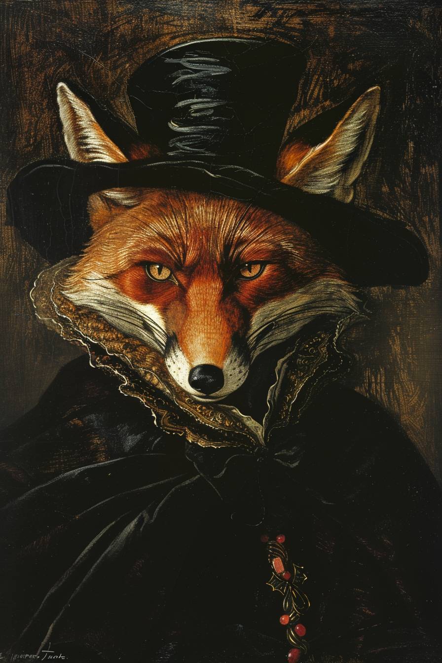 Fox in Zorro mask by Sandro Botticelli