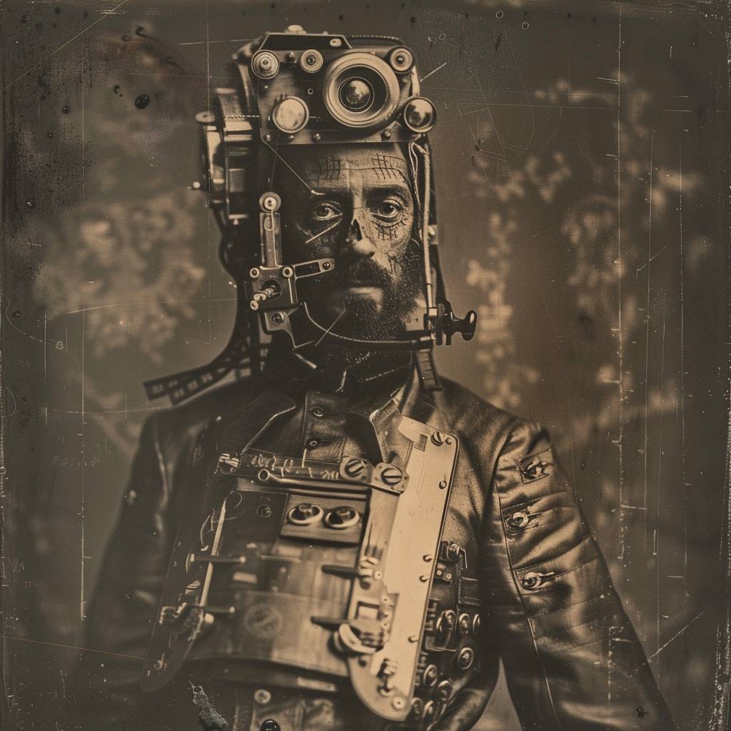 19世紀の写真に描かれたサイバーパンクキャラクター --v 6.0