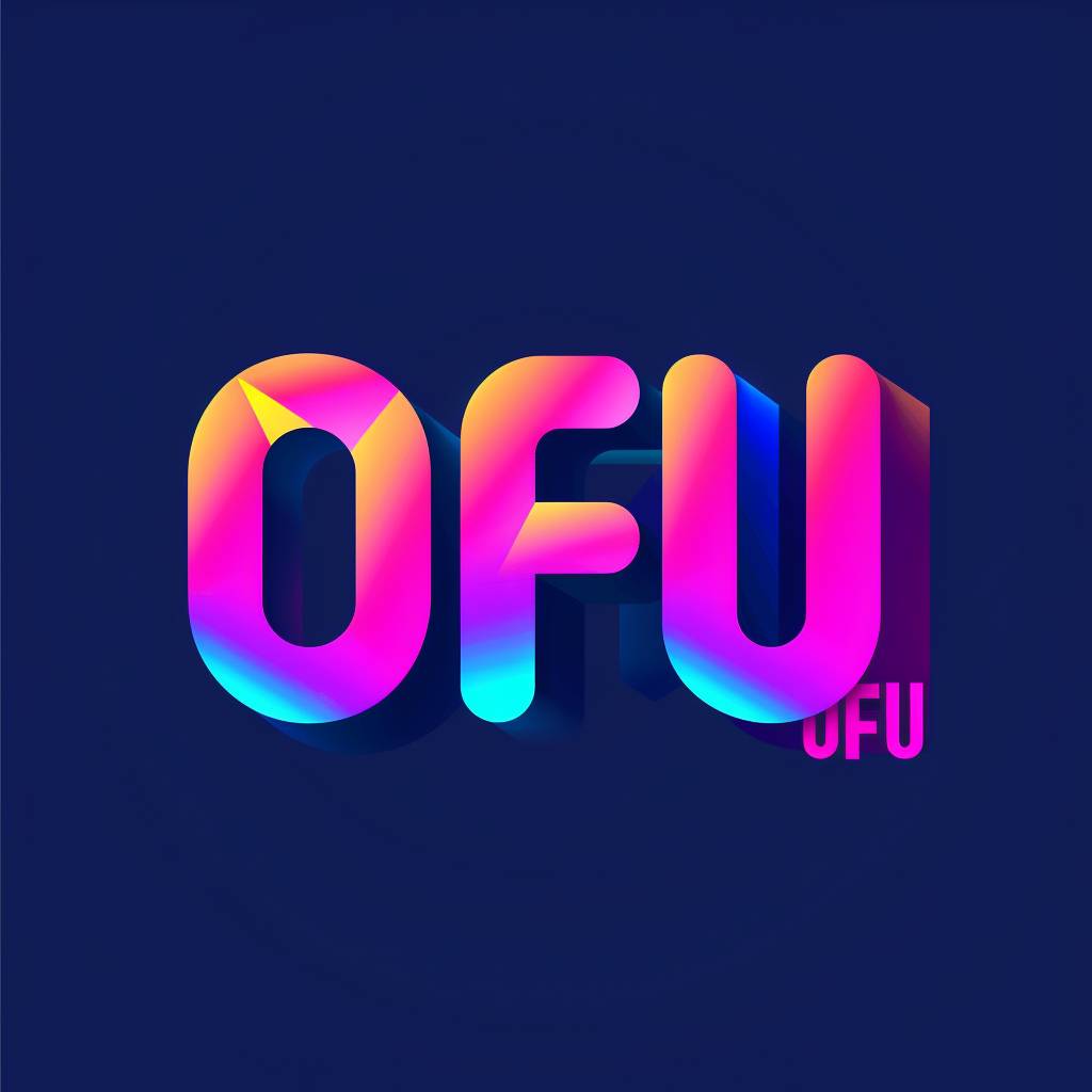 Logo design for Open Future University. Large vivid bold condensed font letters text “OFU” --style 75 --v 6.0