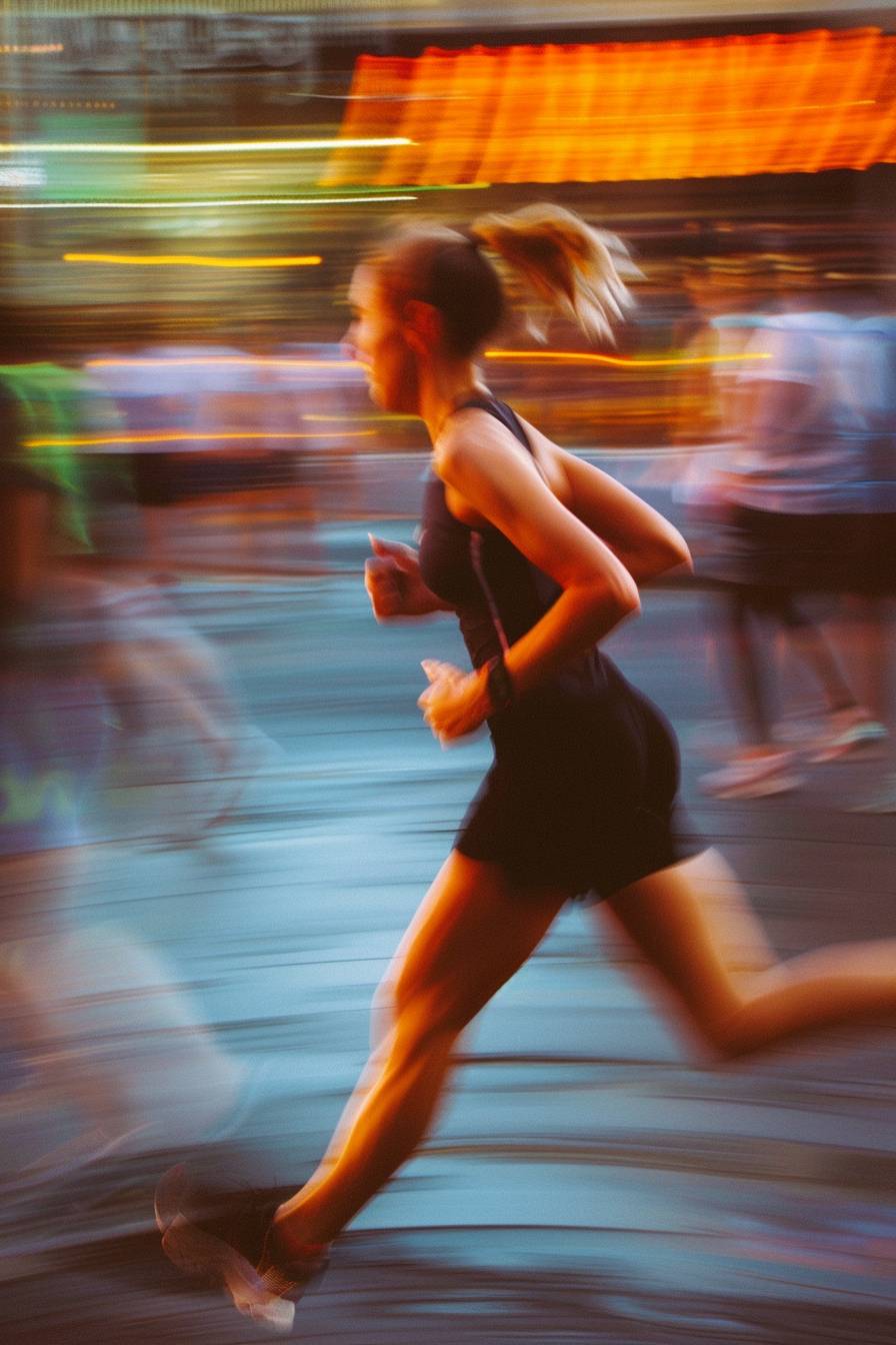 Runner. Motion blur movement