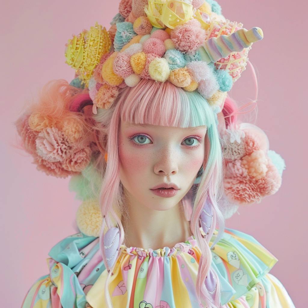 Fairy Kei fashion designed by Walter Van Beirendonck. Pastel colors