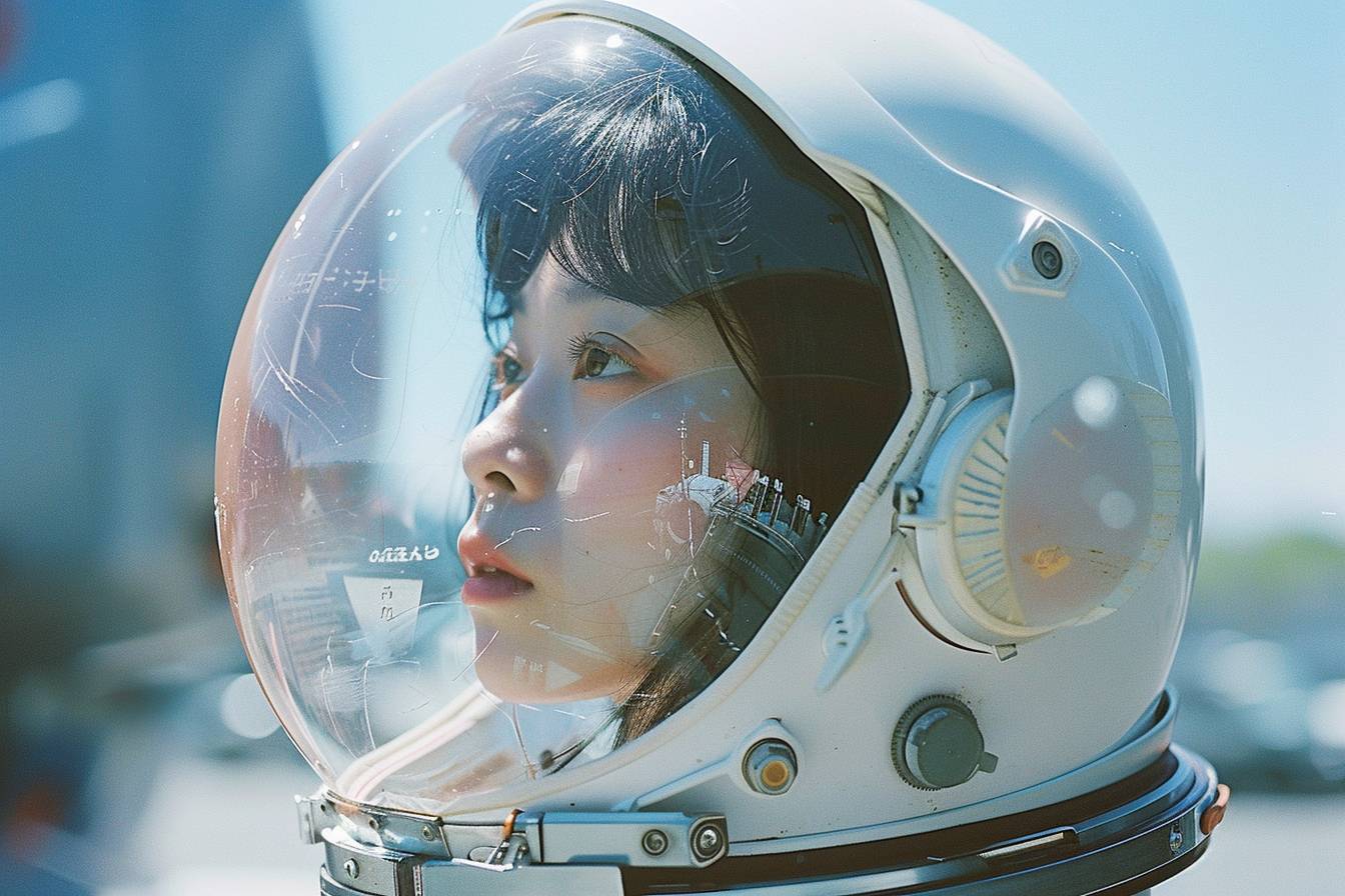 川内凛子の女性宇宙パイロットの写真の肖像
