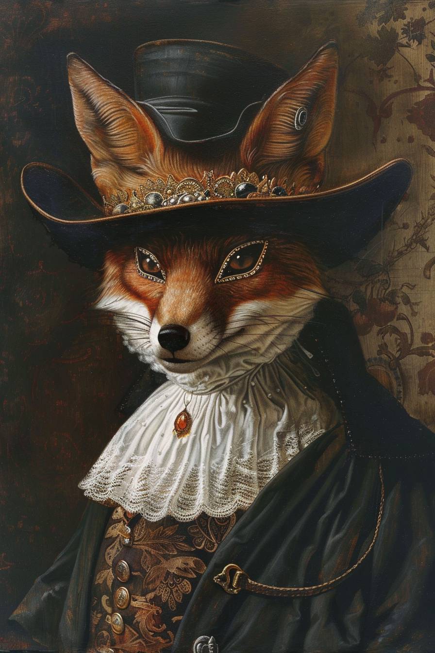 Fox in Zorro mask by Sandro Botticelli