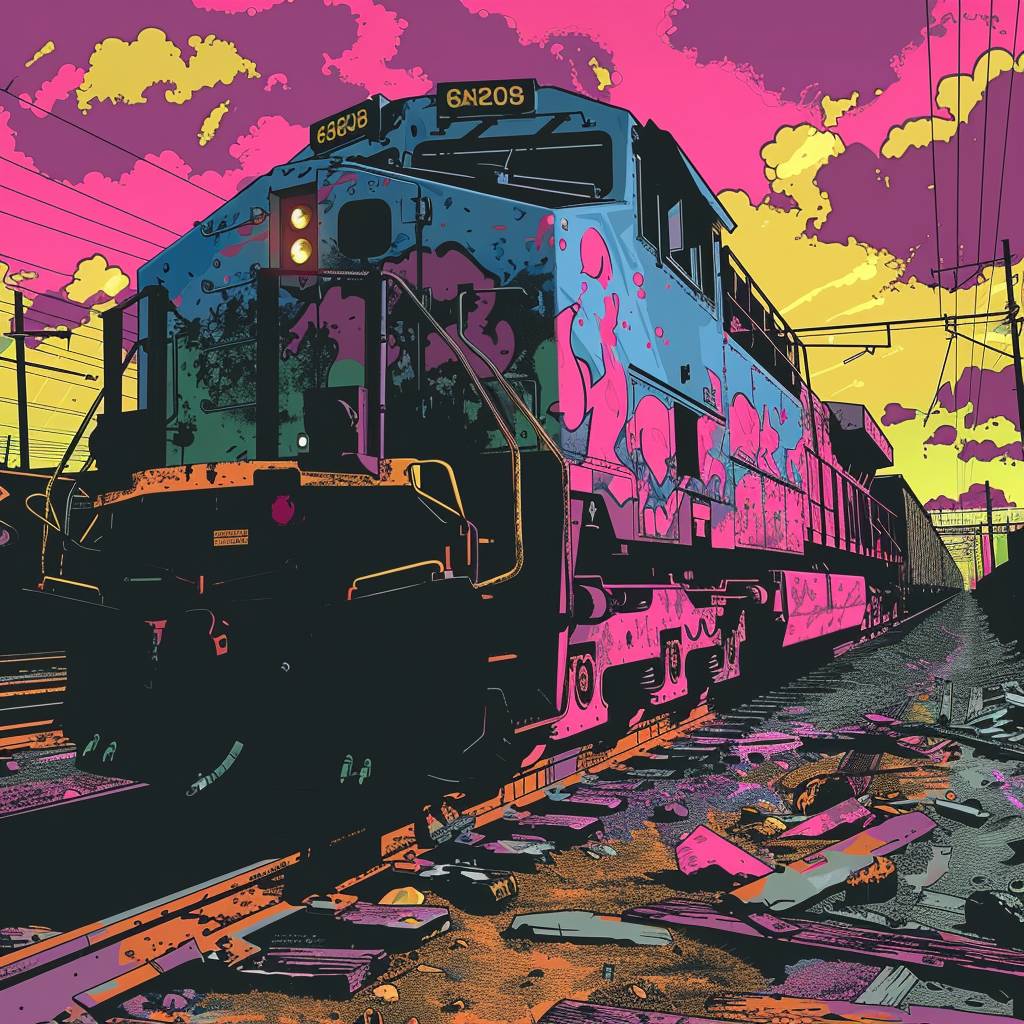 freight train colored by Revok