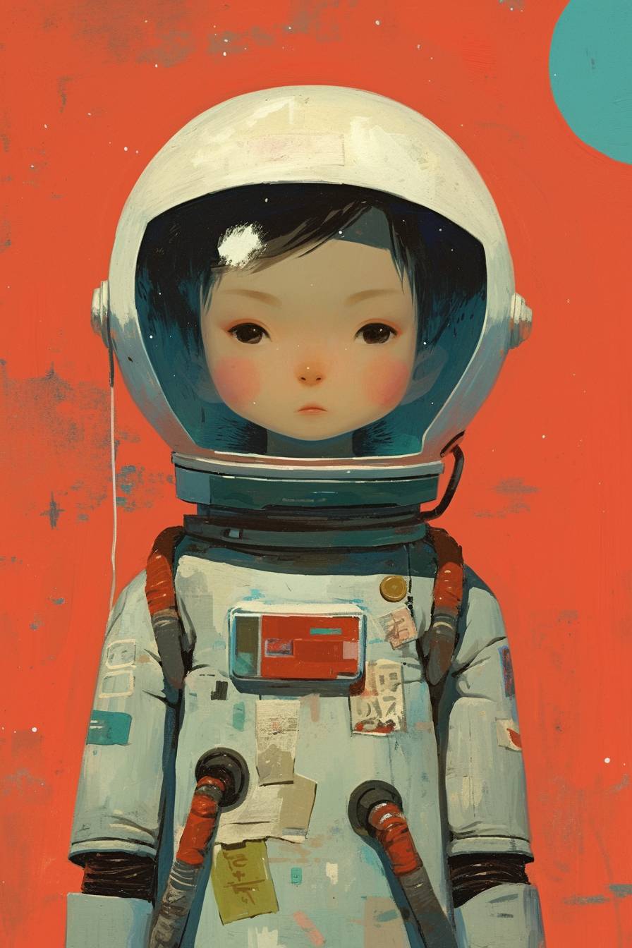 Futuristic space explorer depicted by Liu Ye