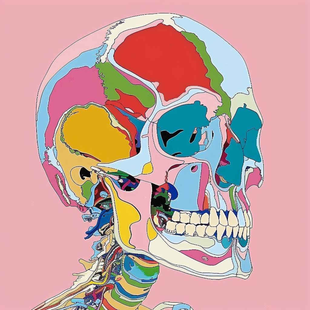 Colorful anatomy illustration by Damien Hirst