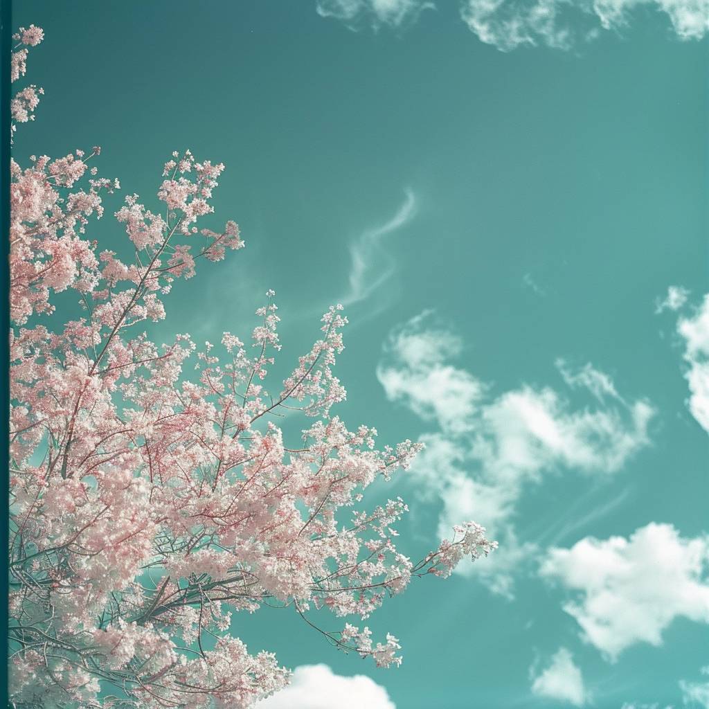 Bright spring sky in duotone colors