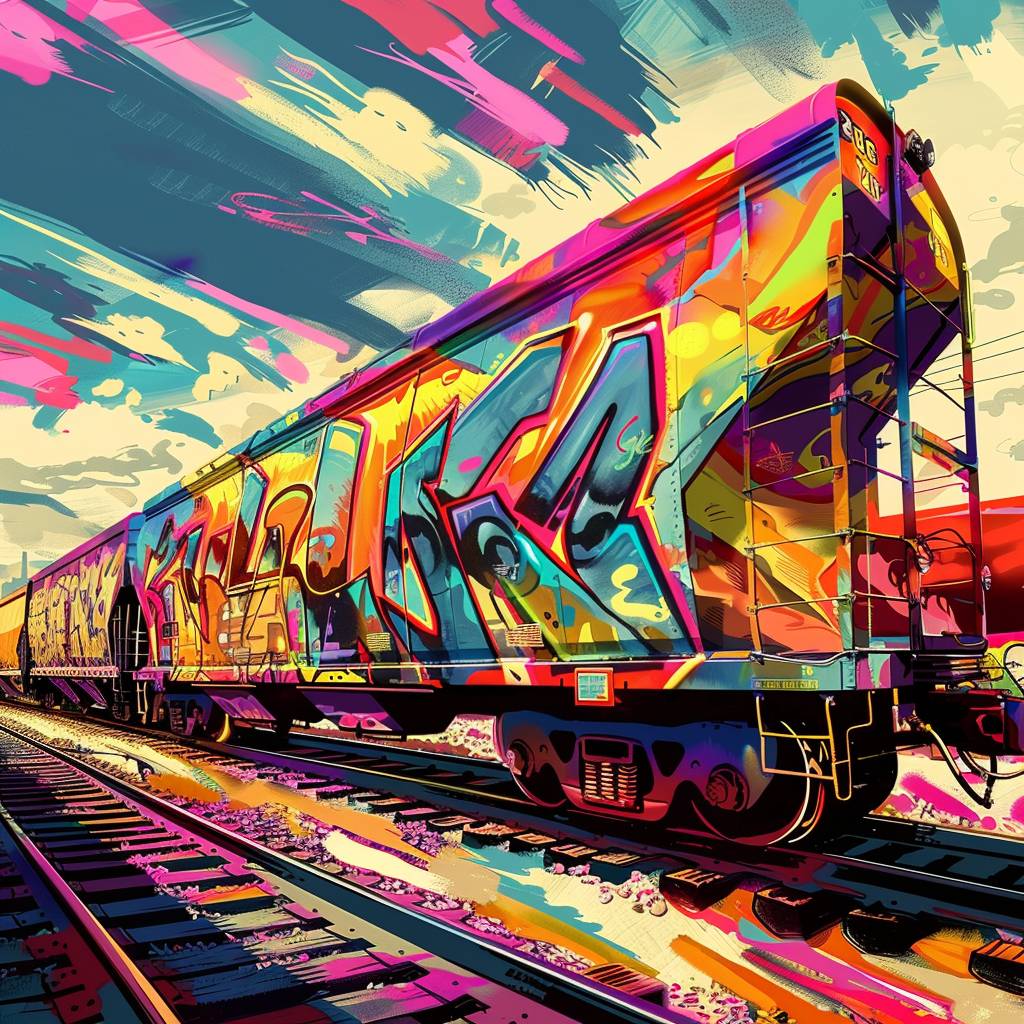 Revokによって塗られた貨物列車