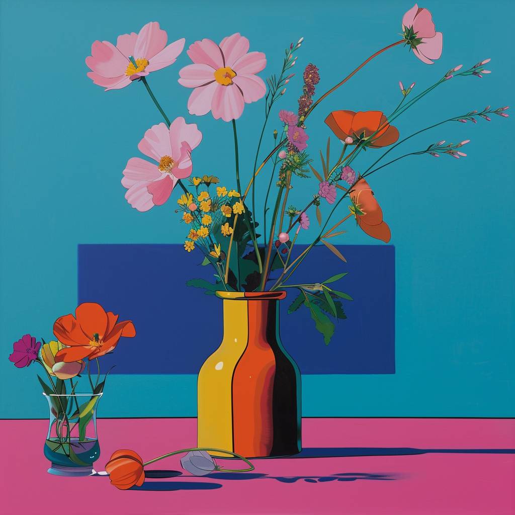 Floral still life by Michael Craig-Martin