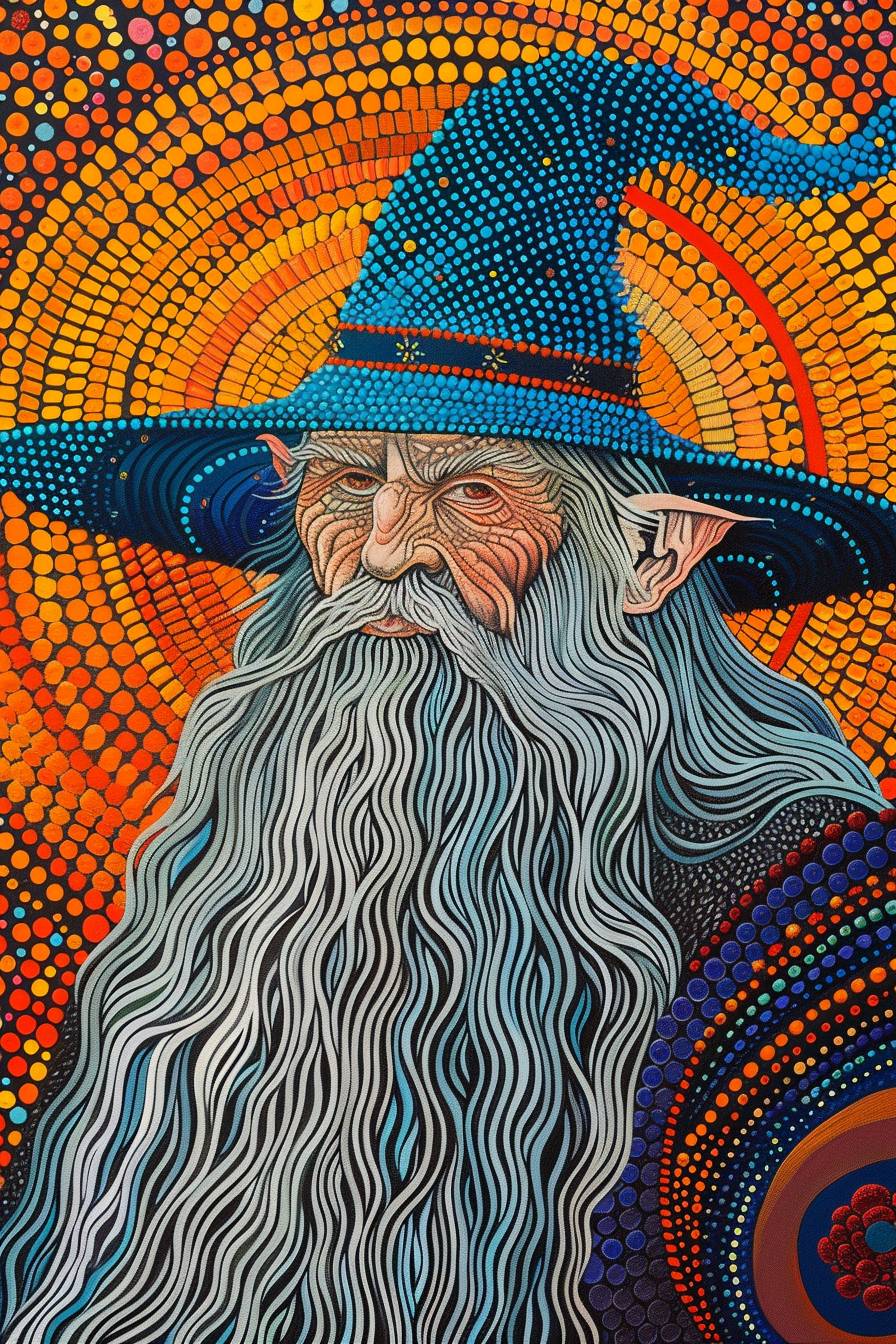 Portrait of Gandalf painted by Kazumasa Nagai