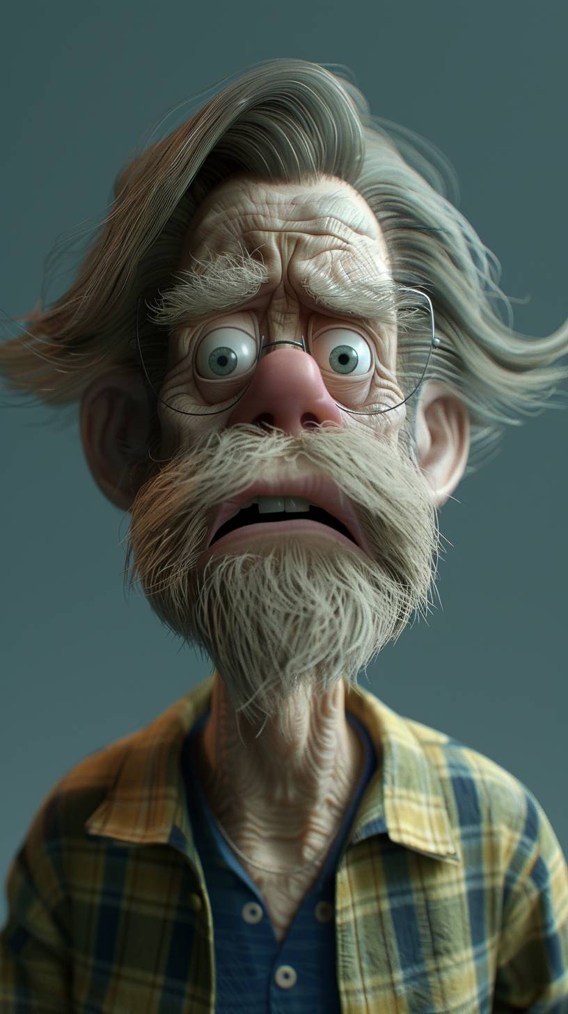 The fictional character Frank Gallagher played by William H. Macy, but made by Pixar, animation, 4K, 3D render,