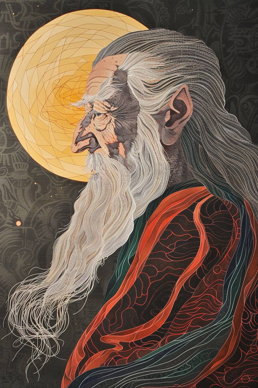 Portrait of Gandalf painted by Kazumasa Nagai