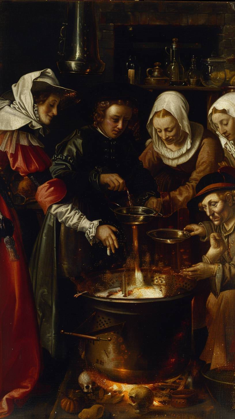 アンブロシウス・ベンソンによる毒の沸騰を描いた絵画