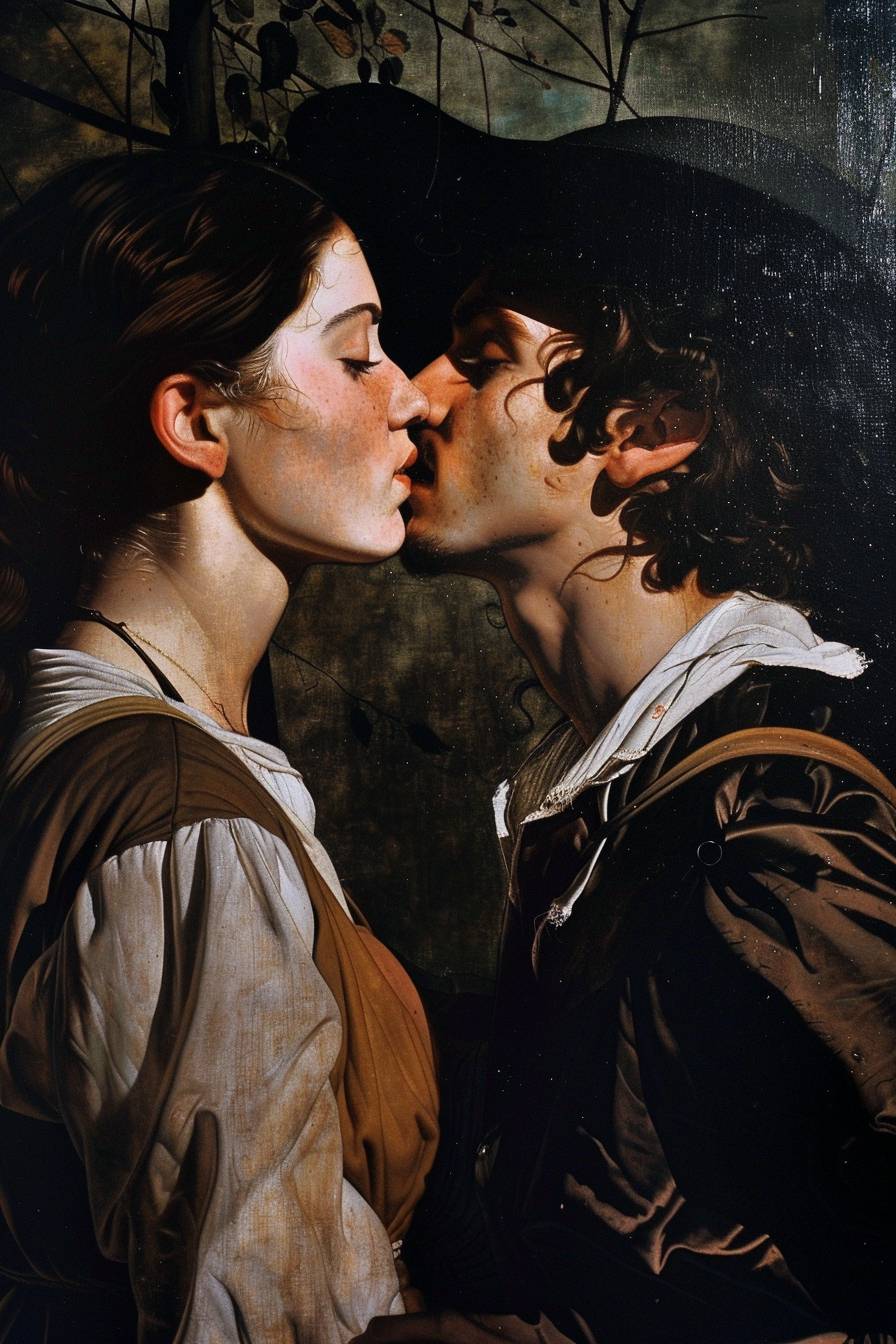 Secret Lovers Kiss by Caravaggio