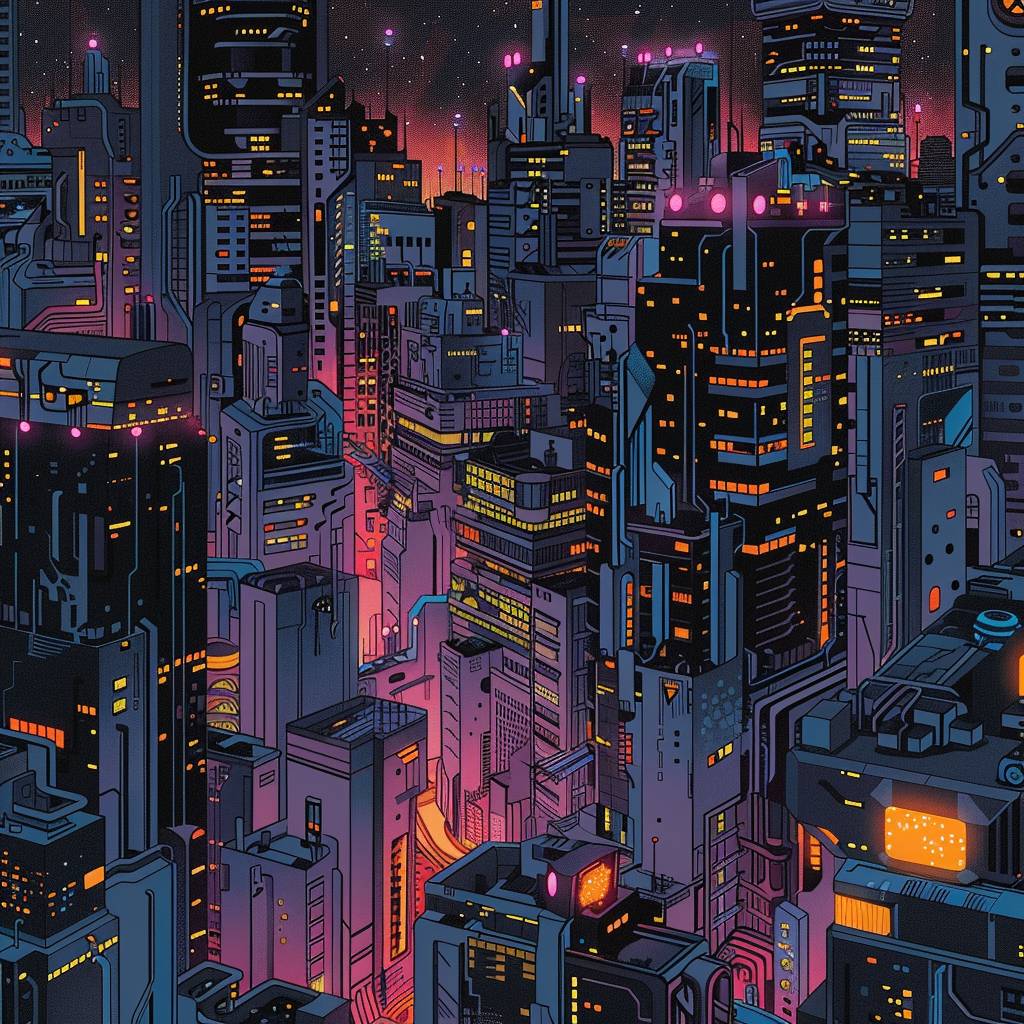 Josan Gonzalezによる夜の巨大都市--スタイライズ75--V6.0--リラックス