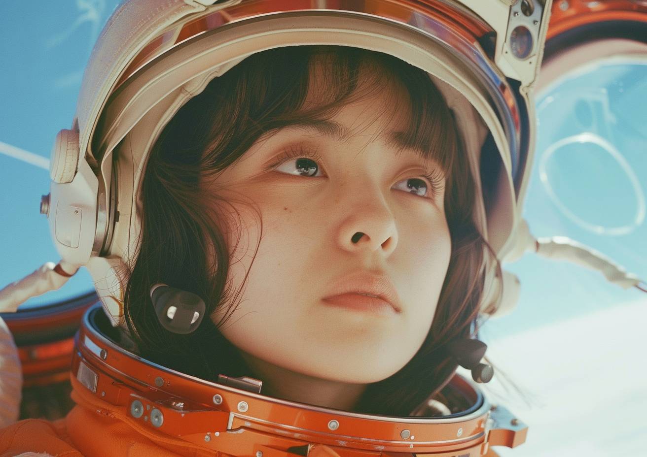 Rinko Kawauchi's photographic portrait of a girl space pilot --ar 7:5 --style raw --v 6.0