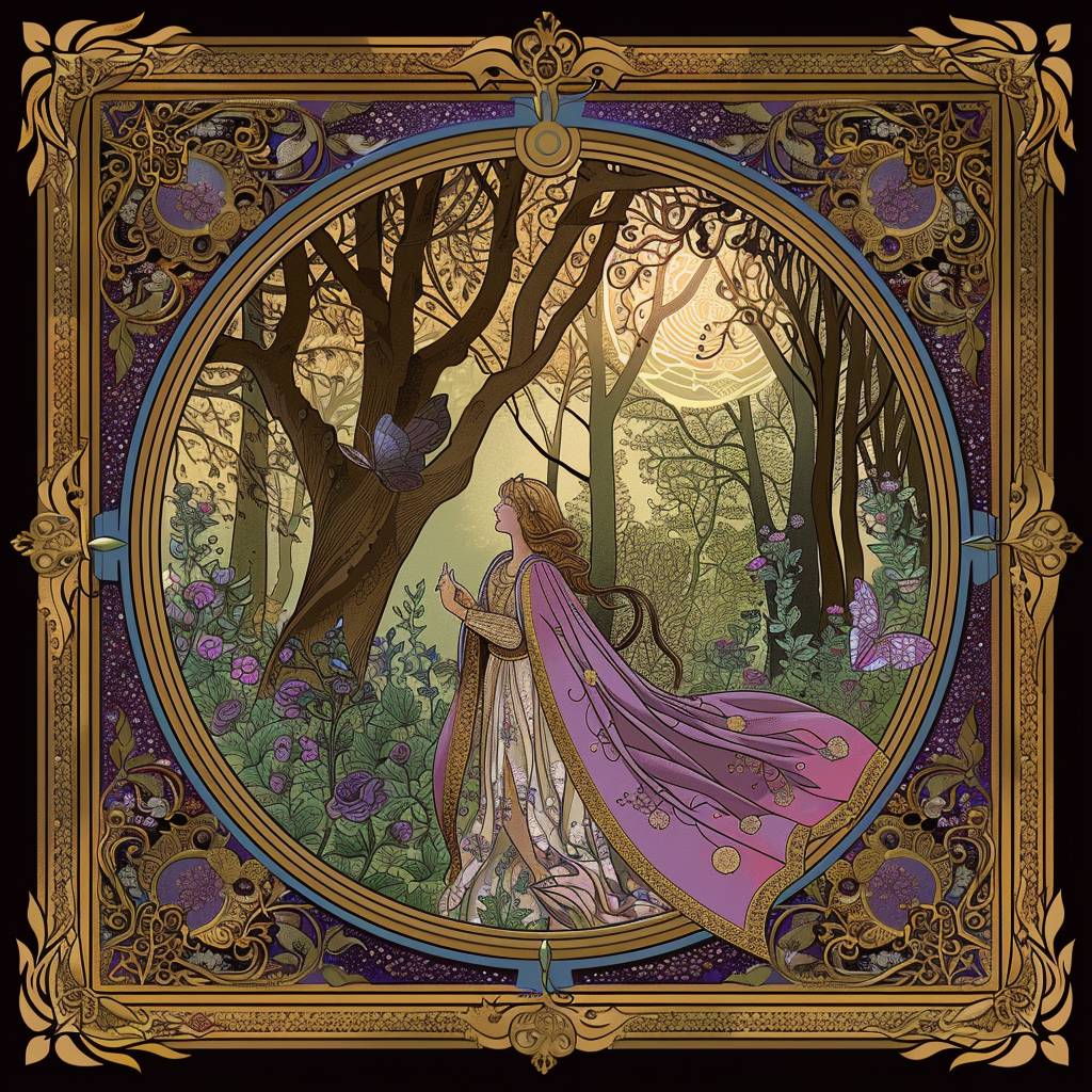 Fairy Tales book cover design in Art Nouveau style --v 6.0
