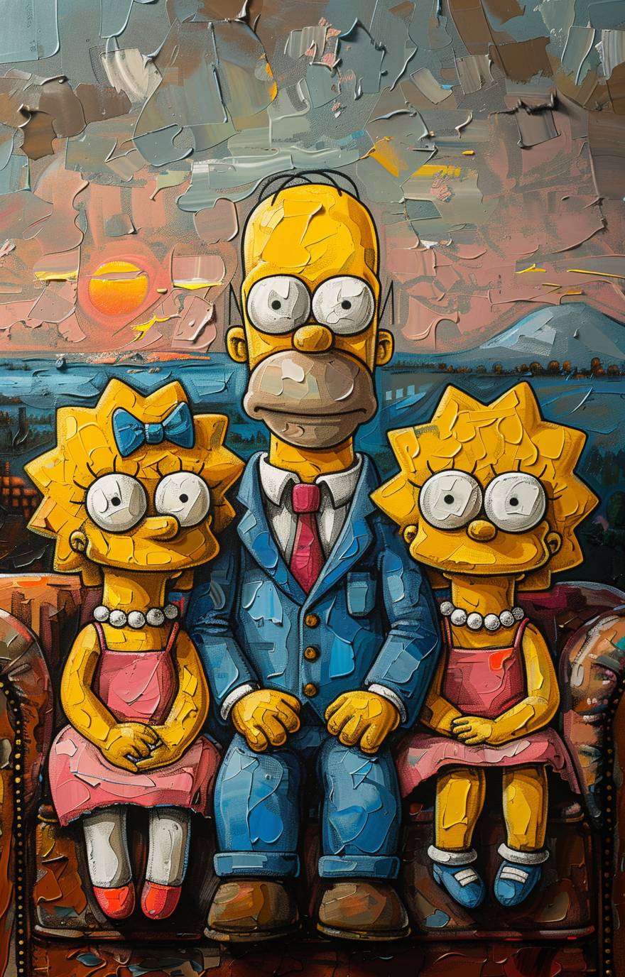 Mark, Jake, Lucy and Rachel from the Simpsons