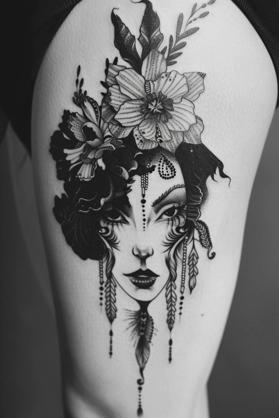 [Subject], blackwork tattoo design
