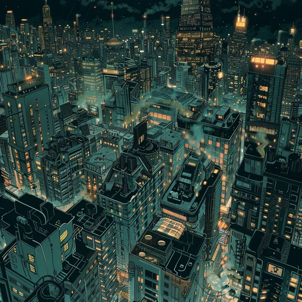 Josan Gonzalezによる夜の巨大都市--スタイライズ75--V6.0--リラックス