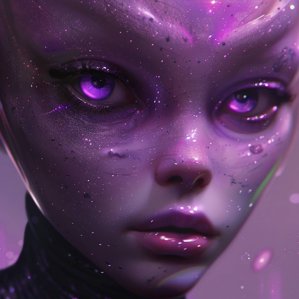 Romantic portrait of young alien girl