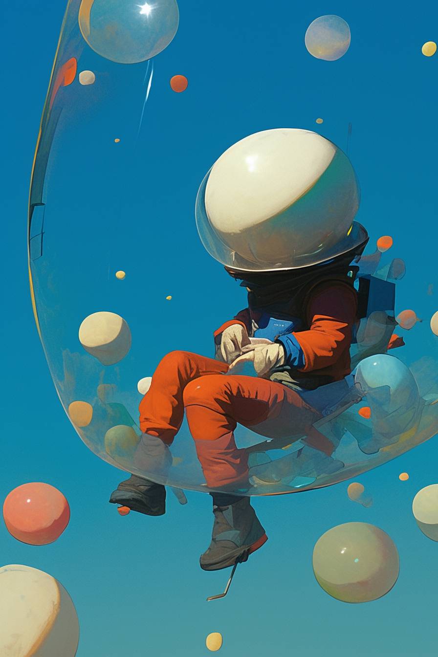 Futuristic space explorer depicted by Liu Ye