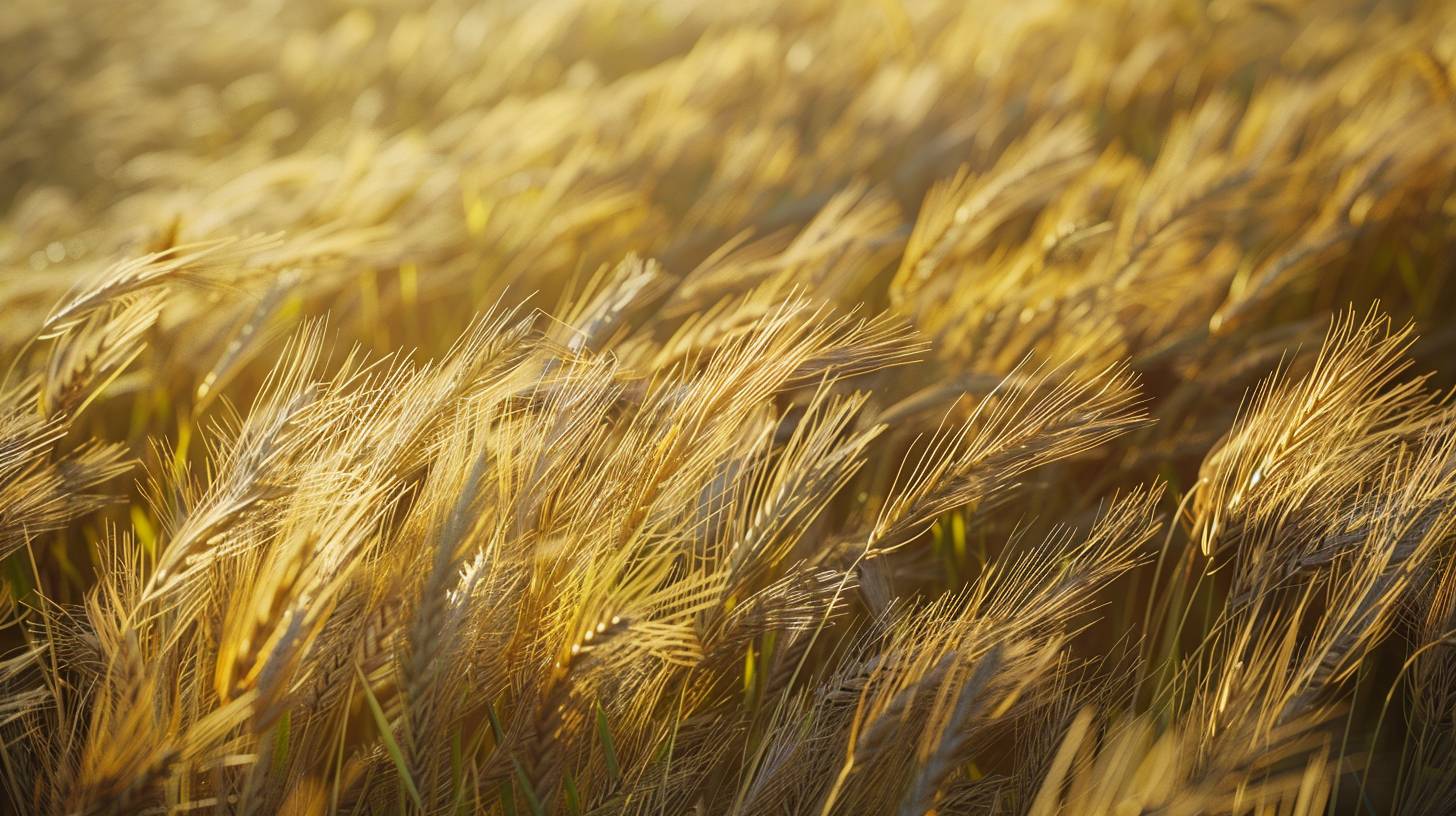 風が小麦の波を揺らしています。Hasselbladで撮影したUE5,8K、ウルトラディテールショット --ar 16:9 --v 6.0