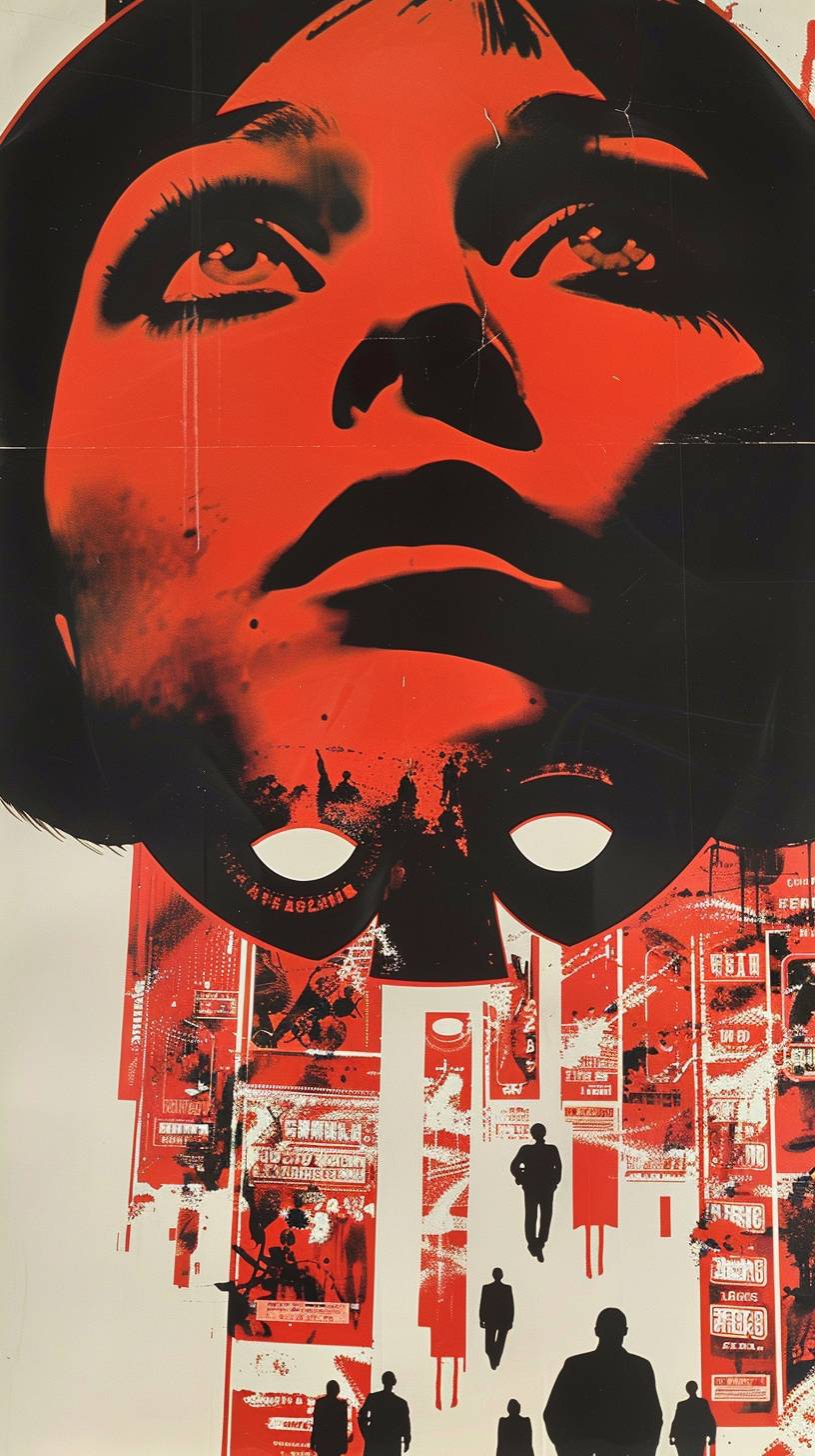 Movie poster for 'Metropolis' by Shigeo Fukuda from the 1970s
