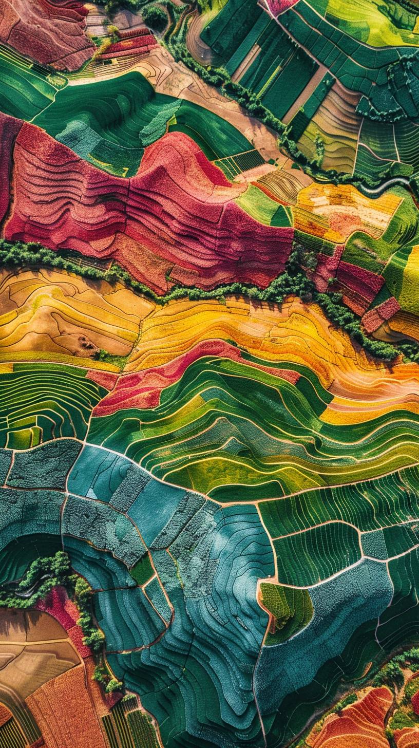 Google Maps satellite footage of colorful landscape