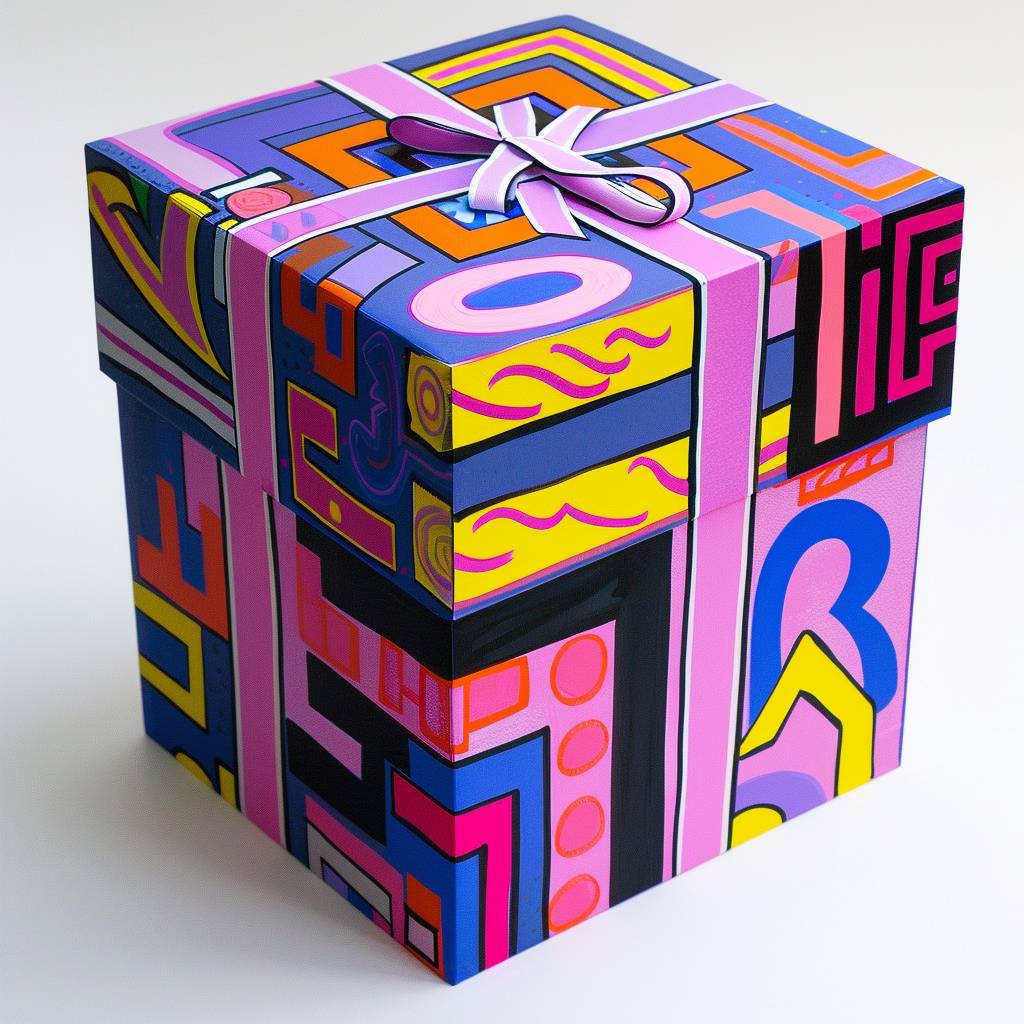 Birthday present box design by Susan Kare --v 6.0
