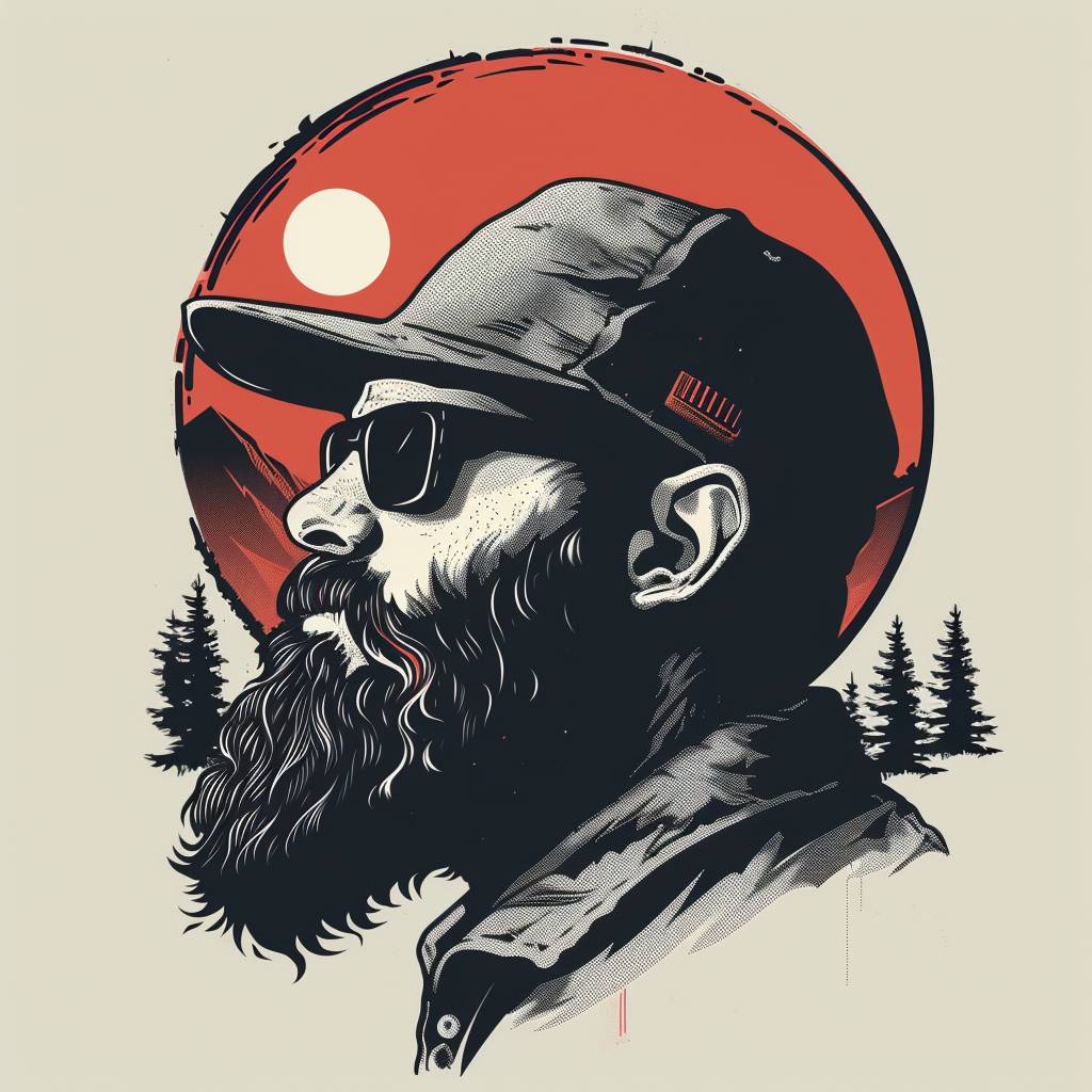 Vector art logo for outdoor clothing brand called Beard Brothers