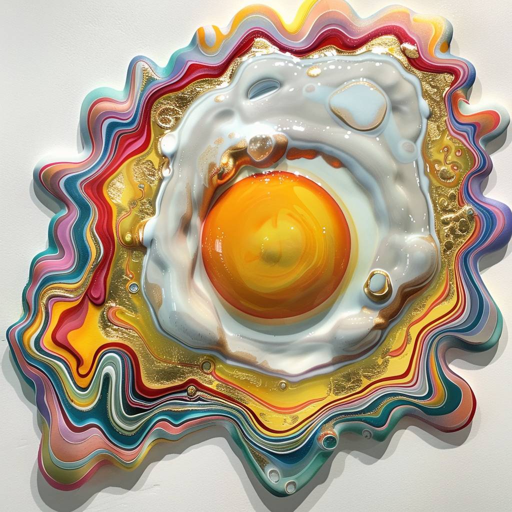 Fantastic alien fried egg depicted by Holton Rower