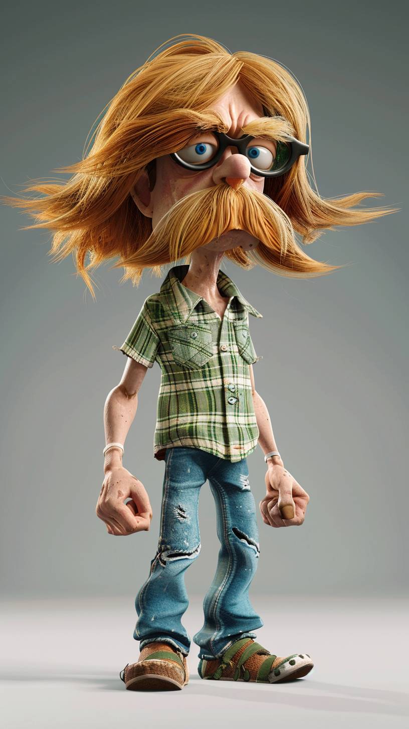 The fictional character Frank Gallagher played by William H. Macy, but made by Pixar, animation, 4K, 3D render,