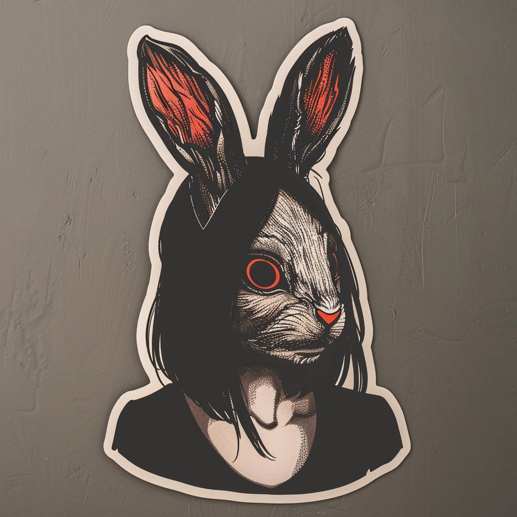 Sticker by Alena Aenami depicting rabbit mask - version 6.0